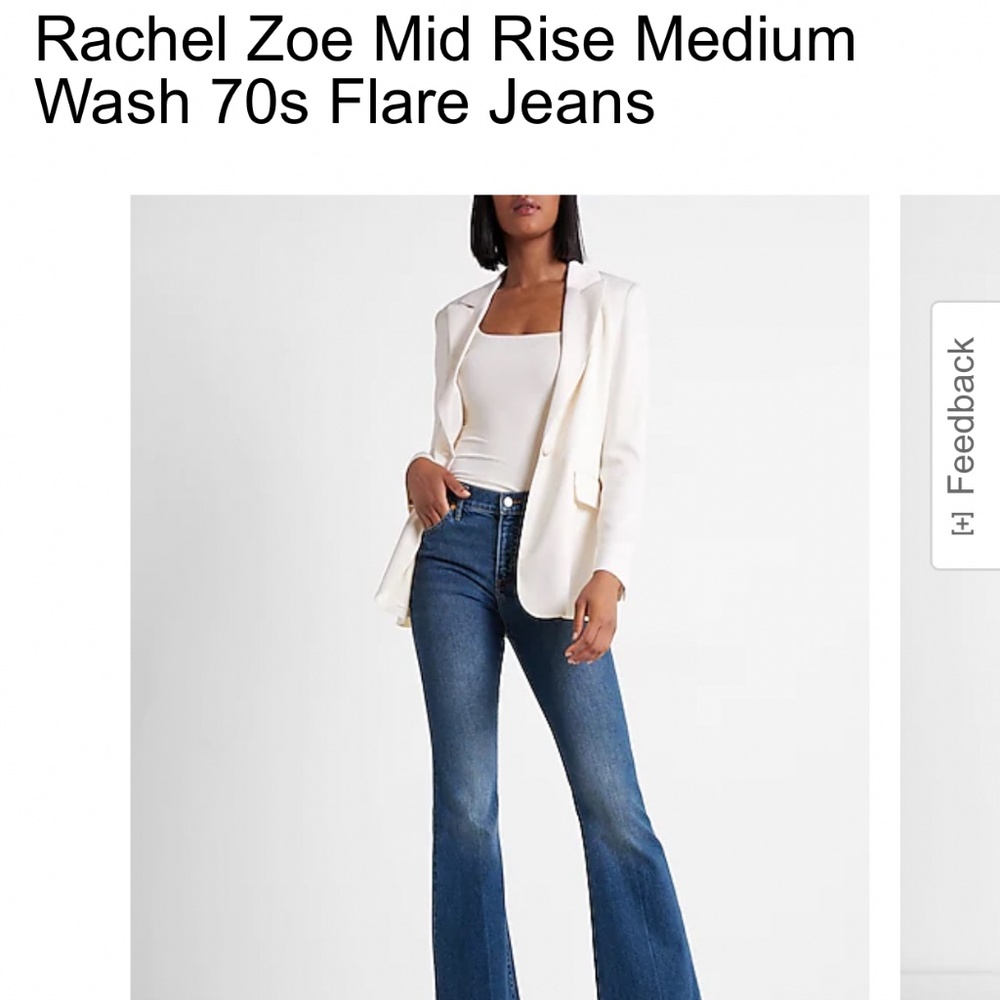 Express Rachel Zoe Mid Rise Medium Wash 70’s Flare jeans with WIDE hem